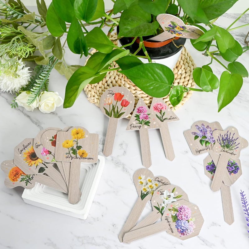 JUYRLE Plant Label Signs- 15PACK Flower Plant Markers, Herb Plant Tags for Outdoor Garden Waterproof, Gardening Supplies with Names, Indoor Patio Tags for Greenhouse Flowers Greenery Seedling - Image 4